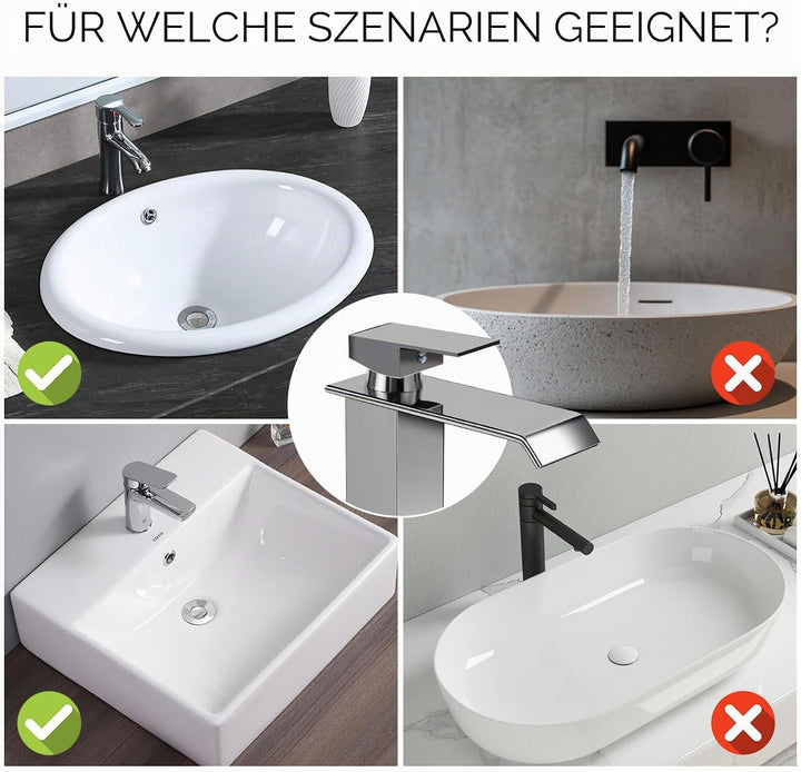 Wasserhahn Bad Waschbecken Einhebelmischer Waschbecken Wassersparend & Spritzwassergeschützt Edelsta