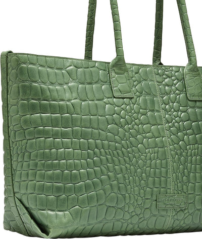 Liebeskind Damen Croco Chelsea Shopper L Palm Green, Palm Green