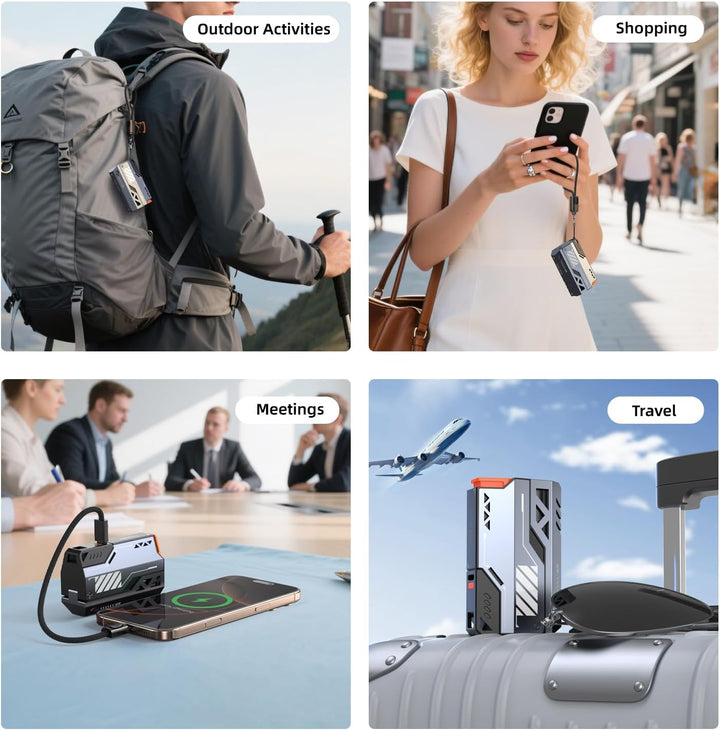 Power Bank Abnehmbarer Akku SchnellladegeräT 22.5w 20000mAh Zwei-Akku-Pack Mit C-C＆C-L Kabel, Tragba