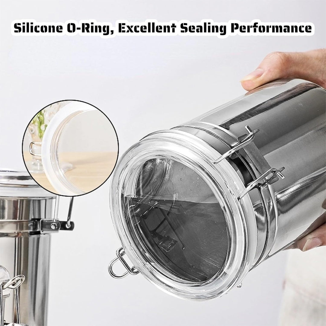 Hapivida Luftdichte Vakuum Kaffeedose, 1000ml Edelstahl Kaffeepulver Dose mit Aroma-Deckel und Versc