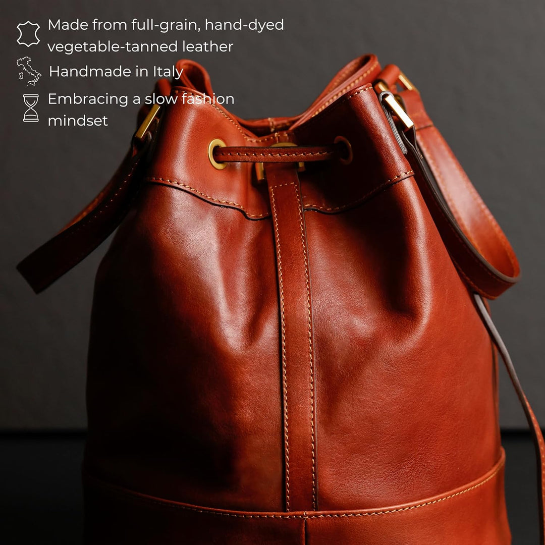 Time Resistance Handtasche aus Leder - Umhängetasche Damen - Tragetasche - Made in Italy - Shopper T