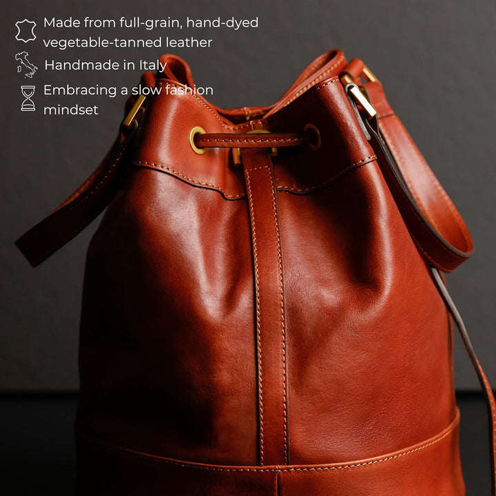 Time Resistance Handtasche aus Leder - Umhängetasche Damen - Tragetasche - Made in Italy - Shopper T