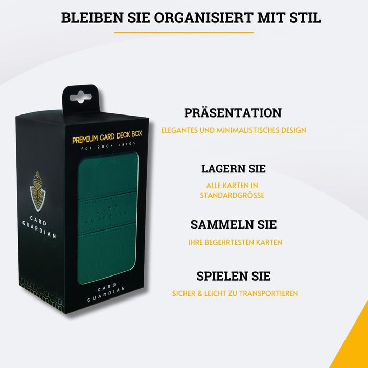 Card Guardian - Premium Deck Sammelkarten Box für 200 Karten Sammelkartenspiele TCG (Grün), Grün