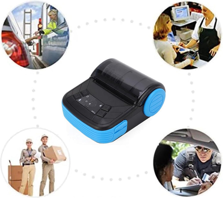 Fafeicy Mini Tragbarer Kabelloser 80mm Thermodrucker für Quittungen Tickets Rechnungen POS System Ko