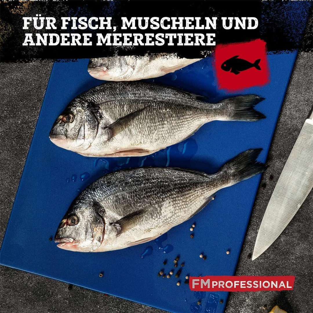 Schneidebrett aus Kunststoff Extra Gross – Farbe Blau: Für Fisch – Farbcodierung nach HACCP – Profi