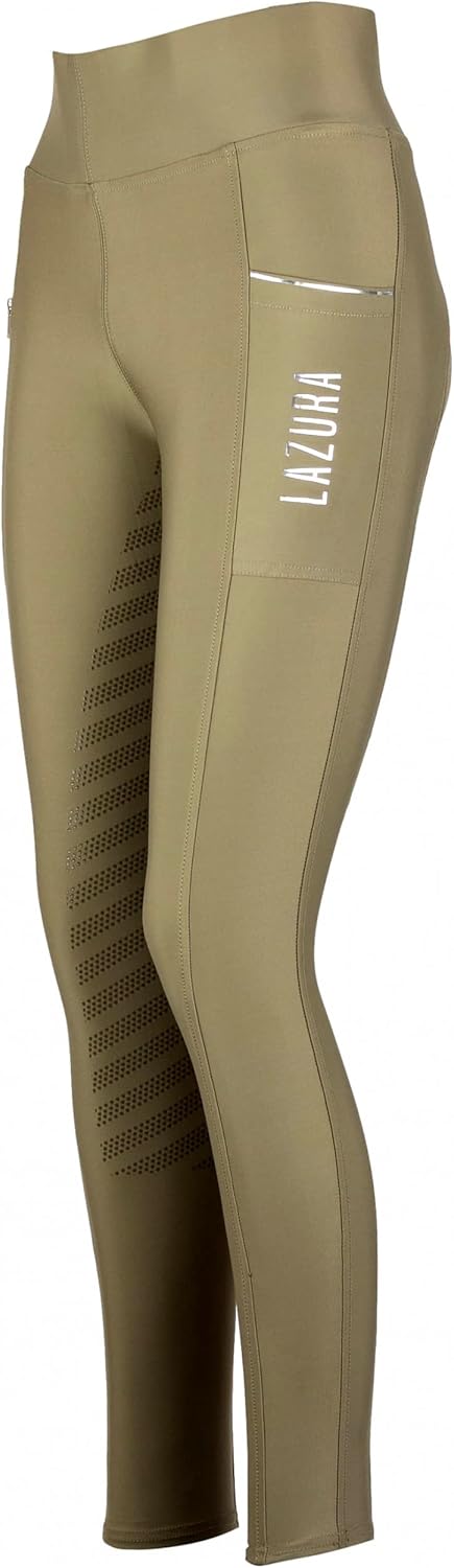 Lazura - Reitleggings für Damen Fenja | Vollbesatz aus Silikon | Reithose mit 2 seitlichen Handytasc