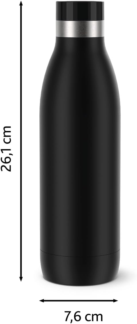 Emsa Bludrop Isolier-Trinkflasche, 0,7 Liter, 100% dicht, Quick-Press Verschluss, Ergonomischer 360°
