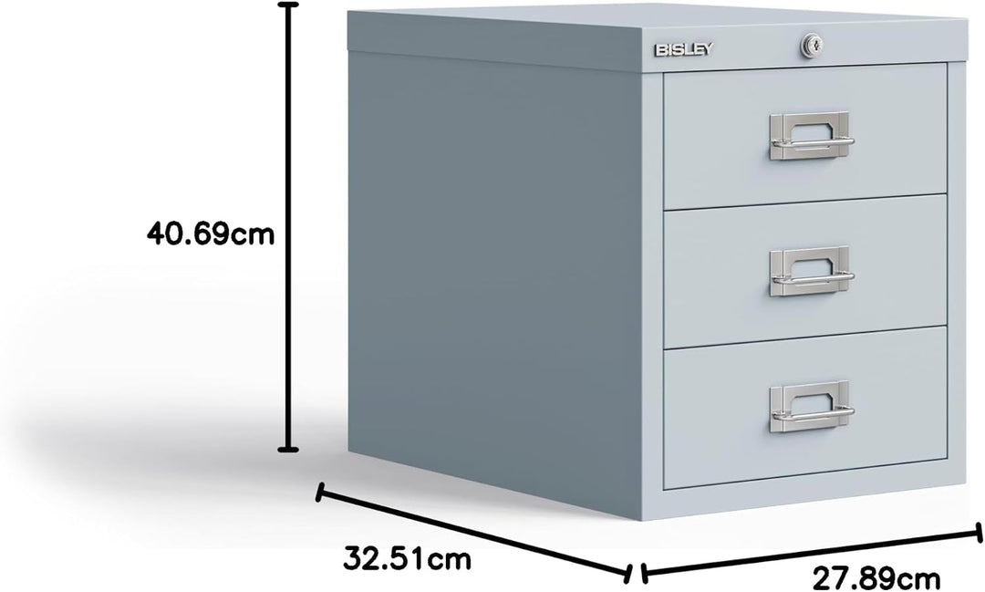 BISLEY MultiDrawer, LA123, DIN A4, 3 Schubladen, 645 lichtgrau, Metall, Lichtgrau