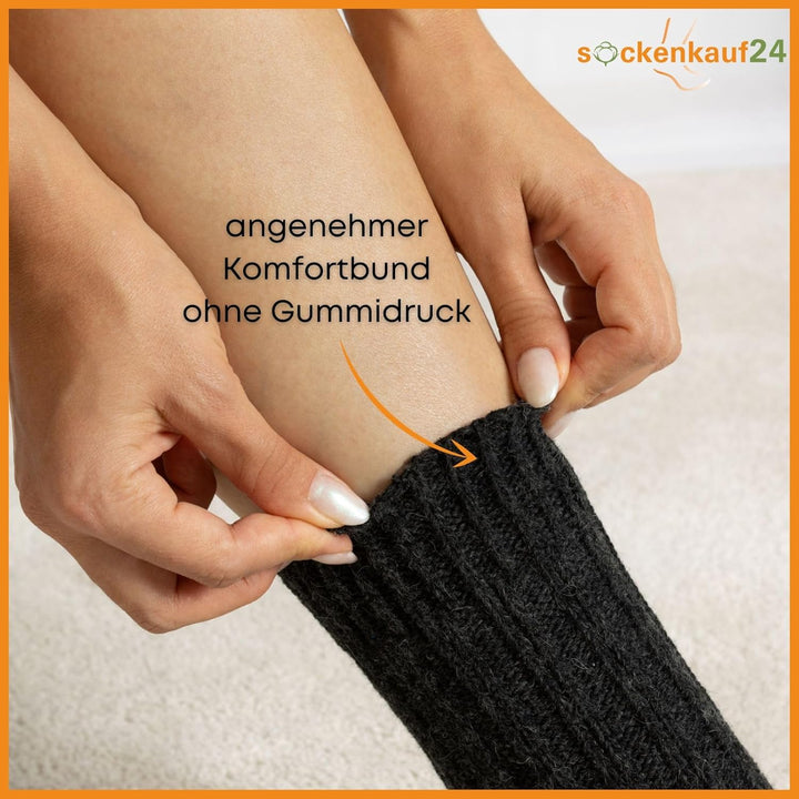 4 Paar Alpaka Socken Herren Damen Wollsocken warme Wintersocken, Schwarz