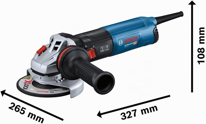 Bosch Professional Winkelschleifer GWS 14-125 S (1.400 Watt, Zusatzhandgriff, Schutzhaube, anklippba