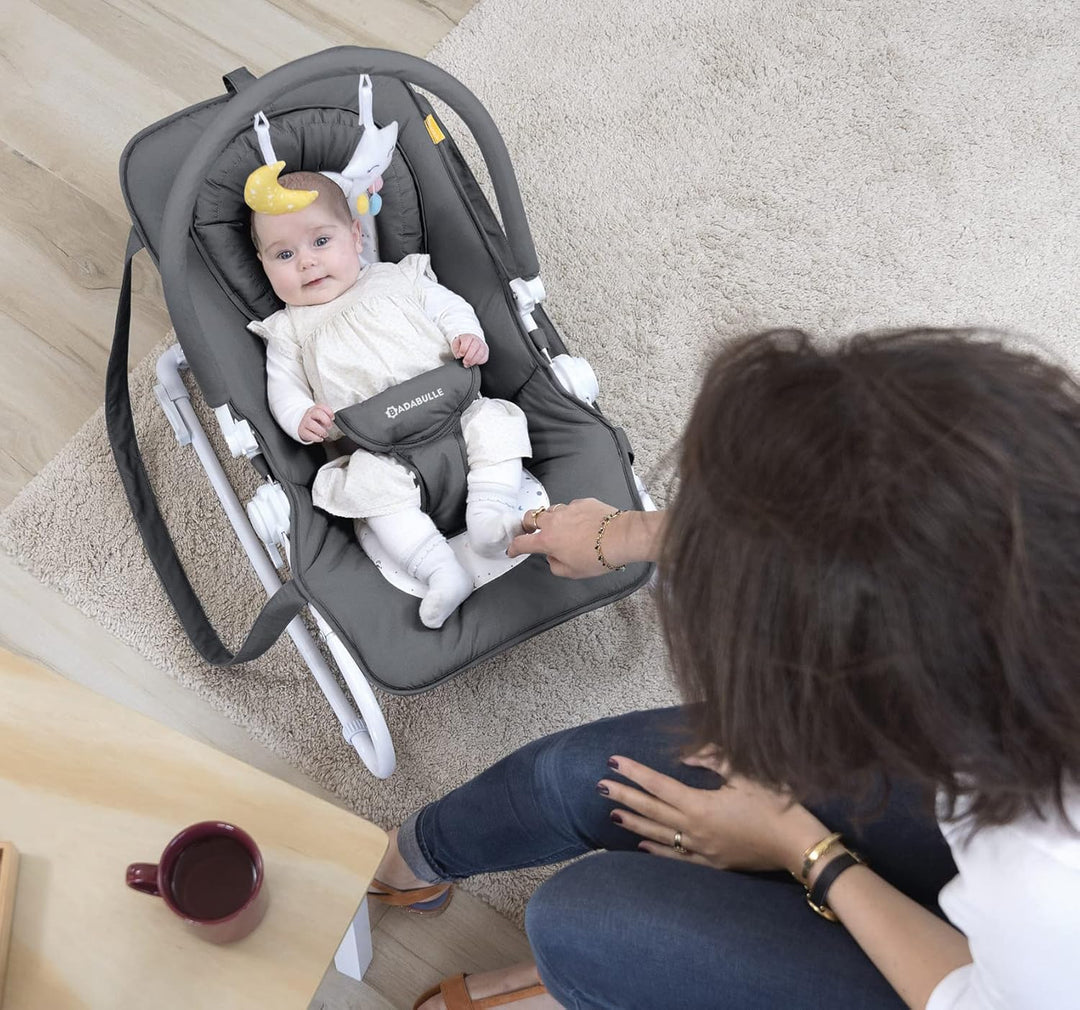 Badabulle Easy Moonlight Babywippe, mit integrierter Kopfstütze, 5-fach verstellbarer Rückenlehne, a