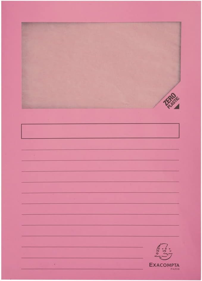 Exacompta 50156E Packung mit 100 Fenstermappen Super, PEFC zertifiziert, Karton 160g/qm, praktisch u