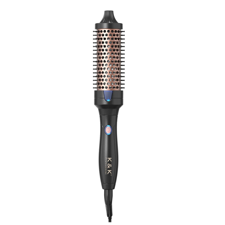 K&K Thermobürste Keratin Thermal Brush Protect Beheiztes Fass Heisse Haarbürste Ionisch Glatt Schein