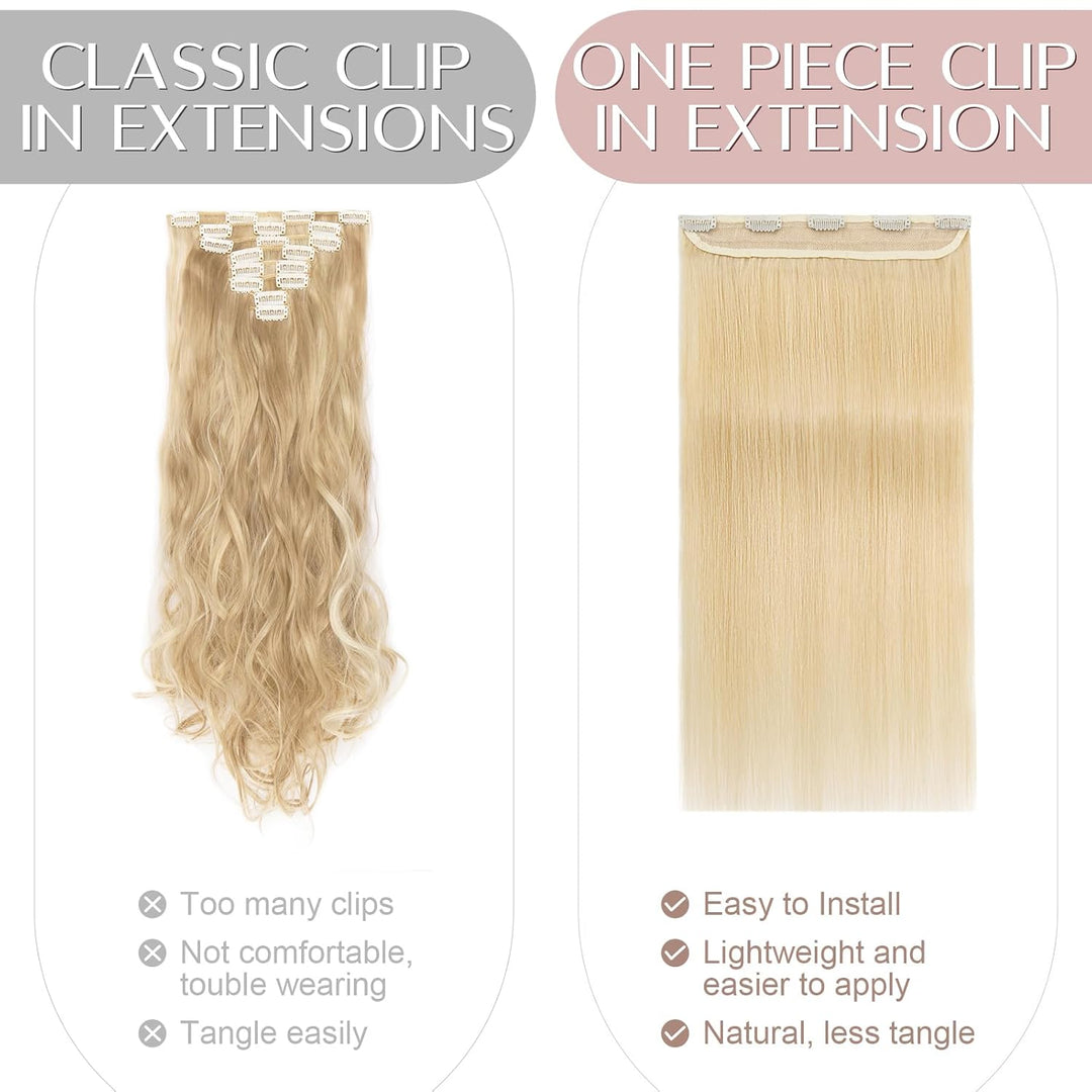 SEGO Clip in Extensions Echthaar 1 Tresse Haarverlängerungen Remy 7A ein Teilig Set 5 Klips Haarteil
