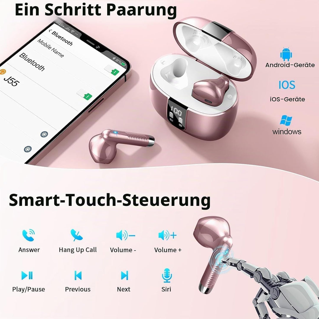 Drsaec Bluetooth 5.4 Kopfhörer, 6D Tiefer Bass In Ear Kopfhörer Kabellos Bluetooth 2026 Neu 56 Std K