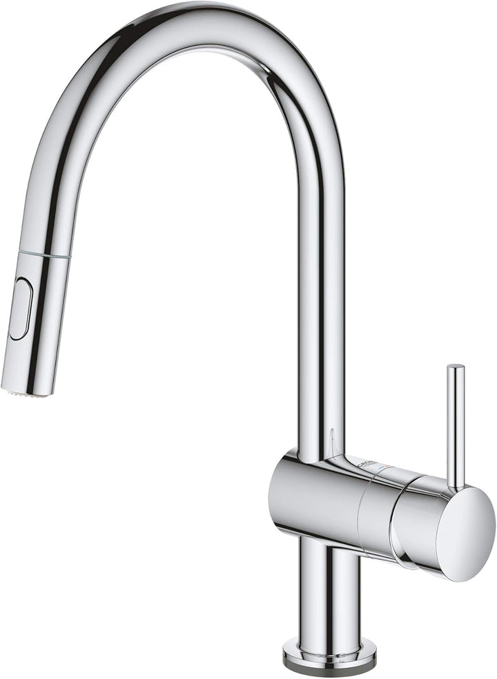 GROHE Minta Touch - Elektronische Einhand- Spültischarmatur (C- Auslauf, herausziehbare Duale- Spülb