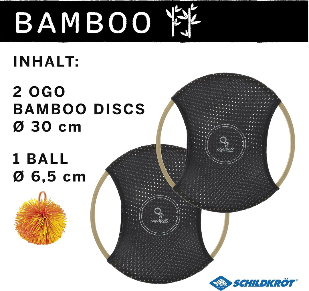Schildkröt Ogo Sport Bamboo Set I 2 Ogo Scheiben aus FSC Bambus mit elastischem Netz und Wuschelball