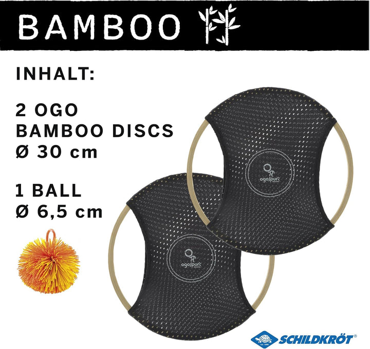 Schildkröt Ogo Sport Bamboo Set I 2 Ogo Scheiben aus FSC Bambus mit elastischem Netz und Wuschelball