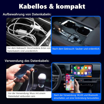 Lupxiu Android Auto & Carplay Kabelloser Adapter, Kompatibel mit iPhone und Android Mobiltelefonen,