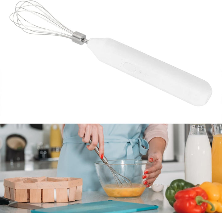 Handheld USB Lade Elektrische Schneebesen Tragbare Edelstahl Milchaufschäumer Küche Bar Liefert (Wei