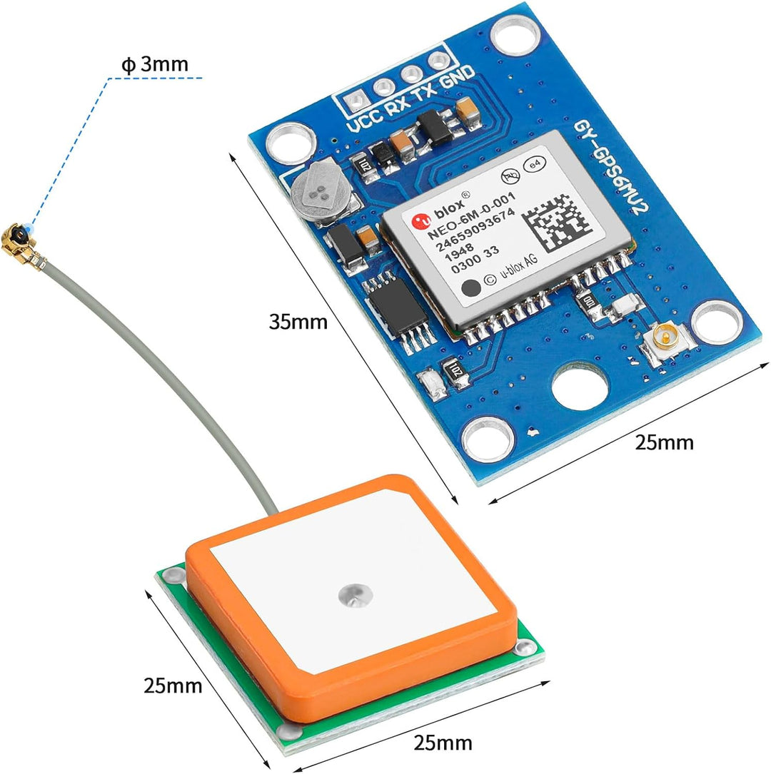 4 Pack GY-NEO6MV2 NEO-6M GPS Modul Flugsteuerungs Modul Platine 3 V-5 V mit Superstarker Keramik Ant