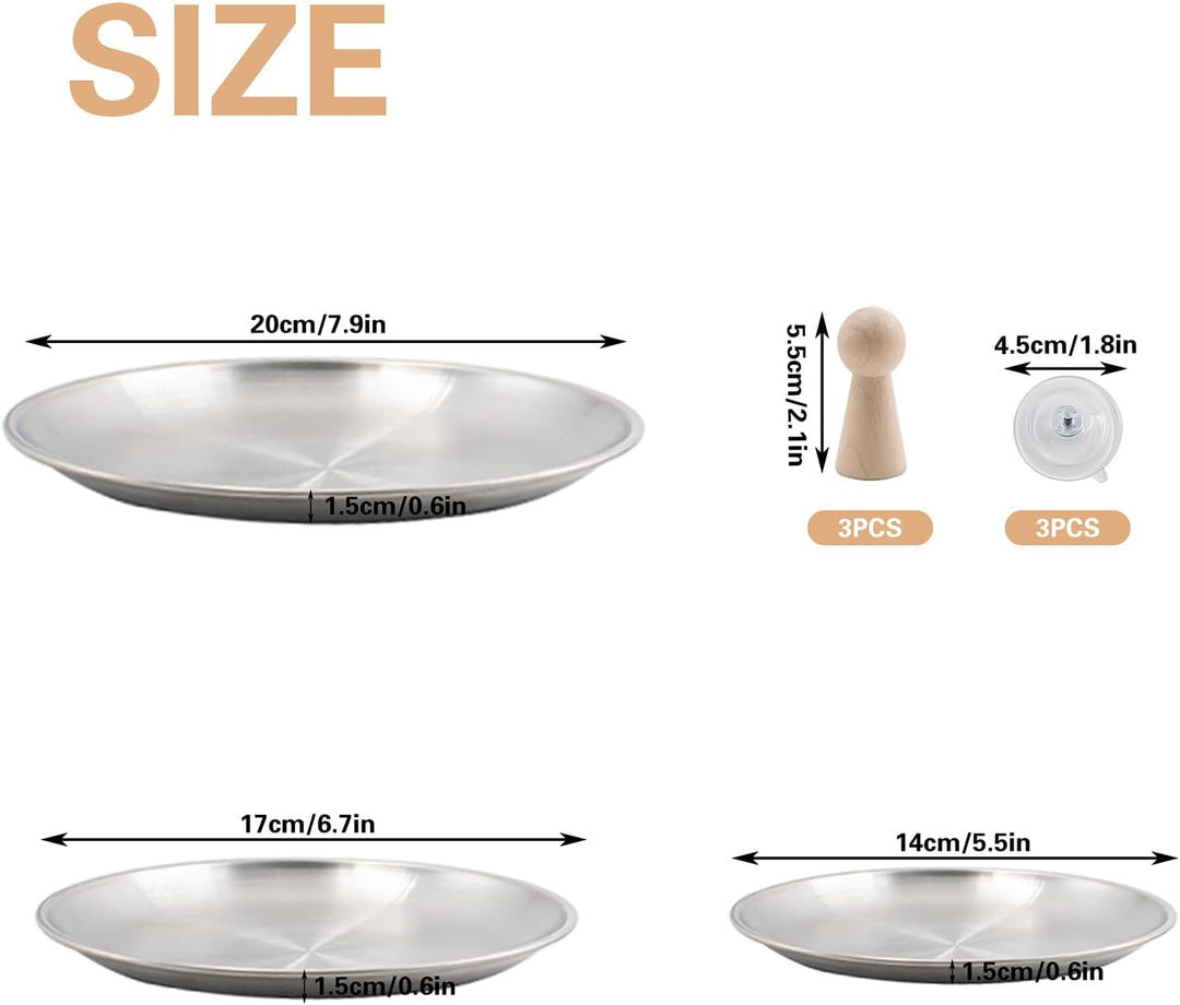 3 Sets Runde Töpferformen für Keramik mit Holzgriff & Edelstahlbasis (14/17/20 cm) Slump Formen Ton-