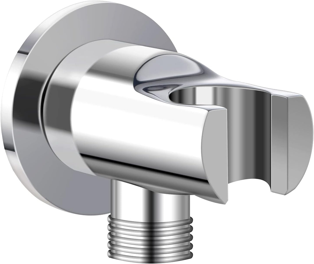 Keymark Wandanschlussbogen mit Brausehalter Chrom, Messing Schlauchanschluss mit Wandbrausehalter, W