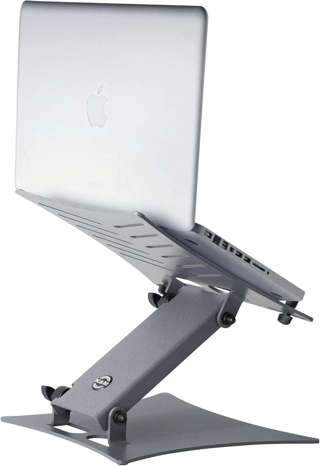 K&M 12195 Laptop-Ständer basaltgrau - Aluminium/Stahl - verstellbare Notebook-Ablage - für Schreibti