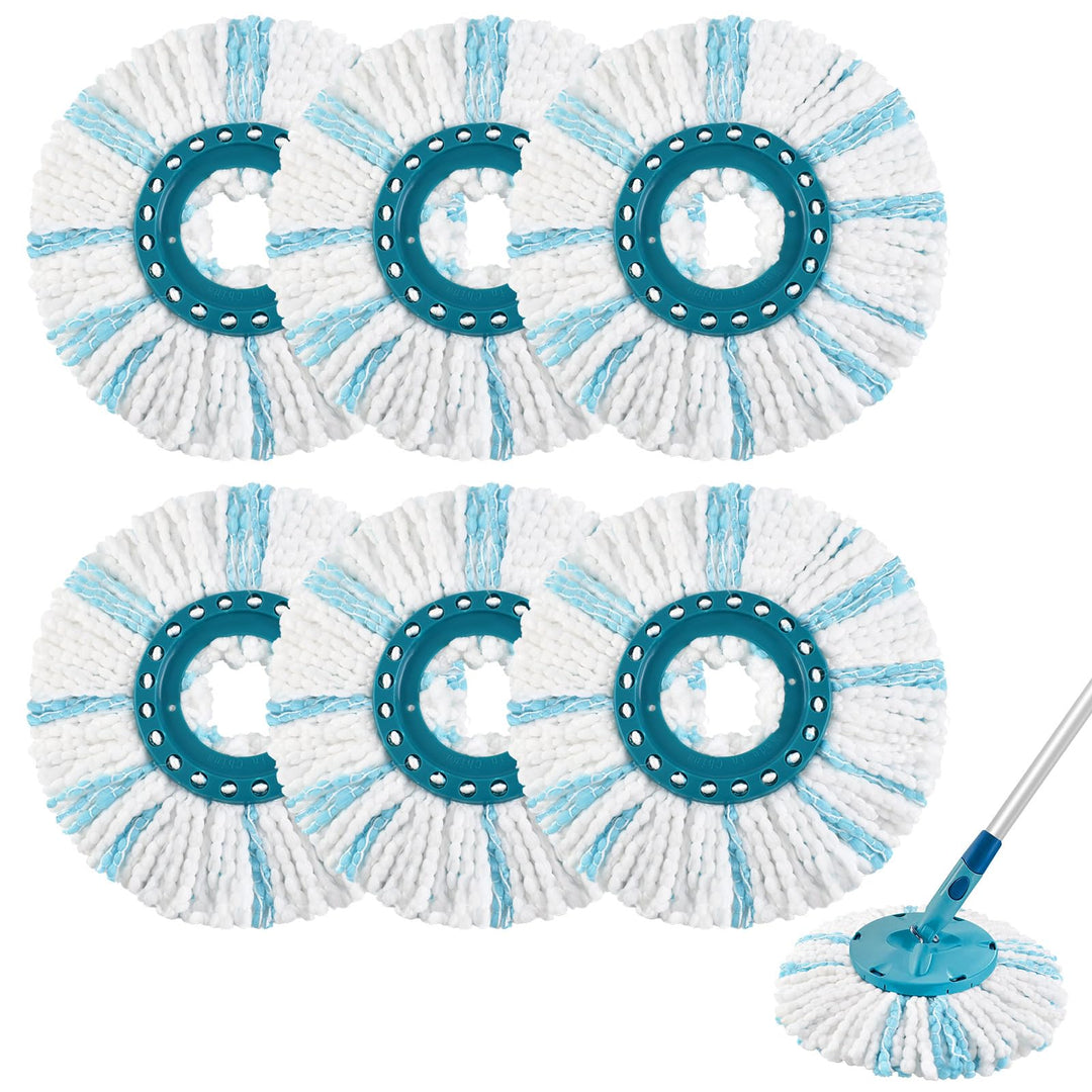 6 Stück Mop Ersatzkopf Kompatibel Mit Leifheit Clean Twist Disc Mop Systèmes,Doppelfasermop kann Eff