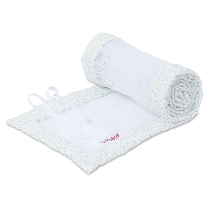 babybay Nestchen Mesh passend für Modell Boxspring XXL, weiss Glitzersterne mint