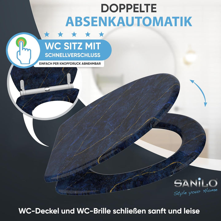 Sanilo WC Sitz mit Absenkautomatik, viele neue Toilettendeckel zur Auswahl, hochwertige Oberfläche,