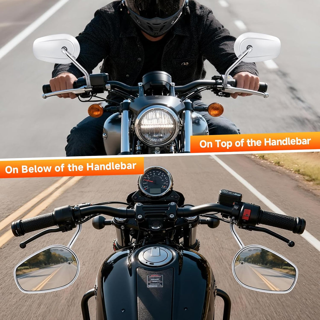 M8 10mm Chrom Motorrad Rückspiegel Seitenspiegel Rückspiegel Für Fatboy Softail Sportster 883 Eisen
