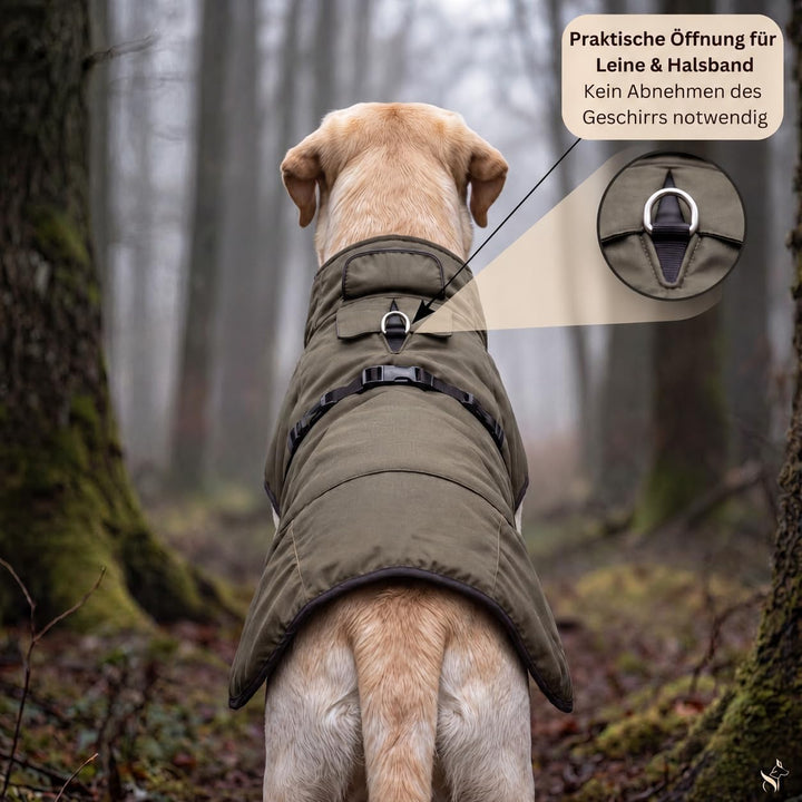 Regenmantel Hund wasserdicht mit Fleece-Futter – Hundemantel wasserdicht - Hundemantel warm - Regenm