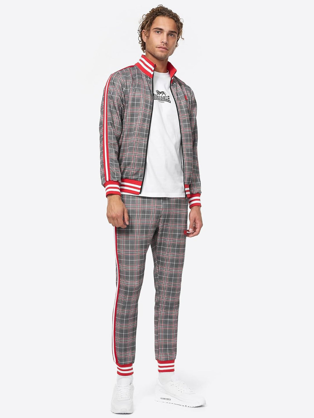 Lonsdale Herren Glatrigill Trainingsanzug XL blanco, Schwarz, rojo, XL blanco, Schwarz, rojo