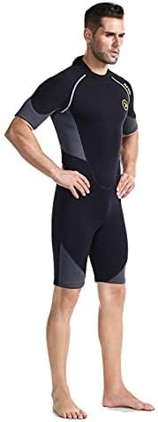 ZCCO Herren Shorty Neoprenanzüge 1,5 mm Premium Neopren-Reissverschluss Kurzarm zum Tauchen, Speerfi