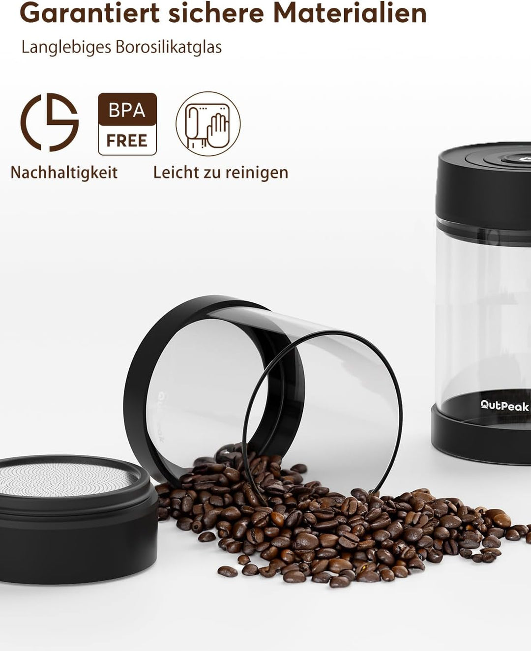 OUTPEAK Neo 6 Monate Frischkaffeebohnen-Aufbewahrung, kleine automatische Vakuumbombe, 0,75 l, Ein-K