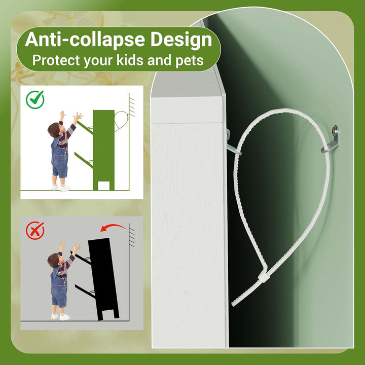 Litake Platzsparender Schuhschrank mit 4 Klappfächern – Schmale Kommode mit verstellbaren Einlegeböd
