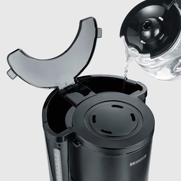 SEVERIN KA 9554 Kaffeeautomat Type, 1000, Edelstahl, 1.25 liters, schwarz-matt, KA 9554