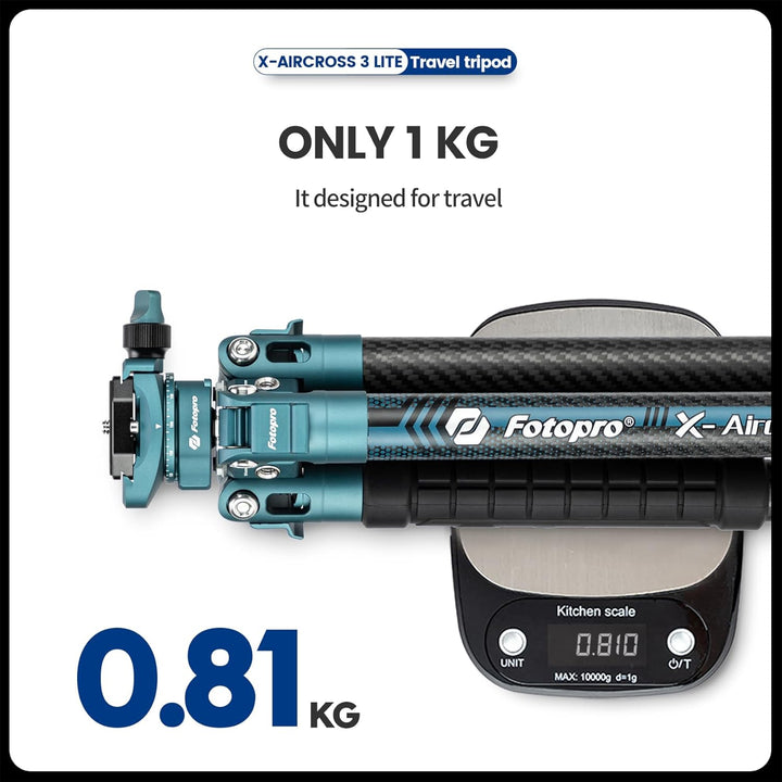 Fotopro Kohlefaser-Stativ 130 cm 360 Grad Kugelkopf, Schnellwechselplatte, leichtes Kamerastativ für