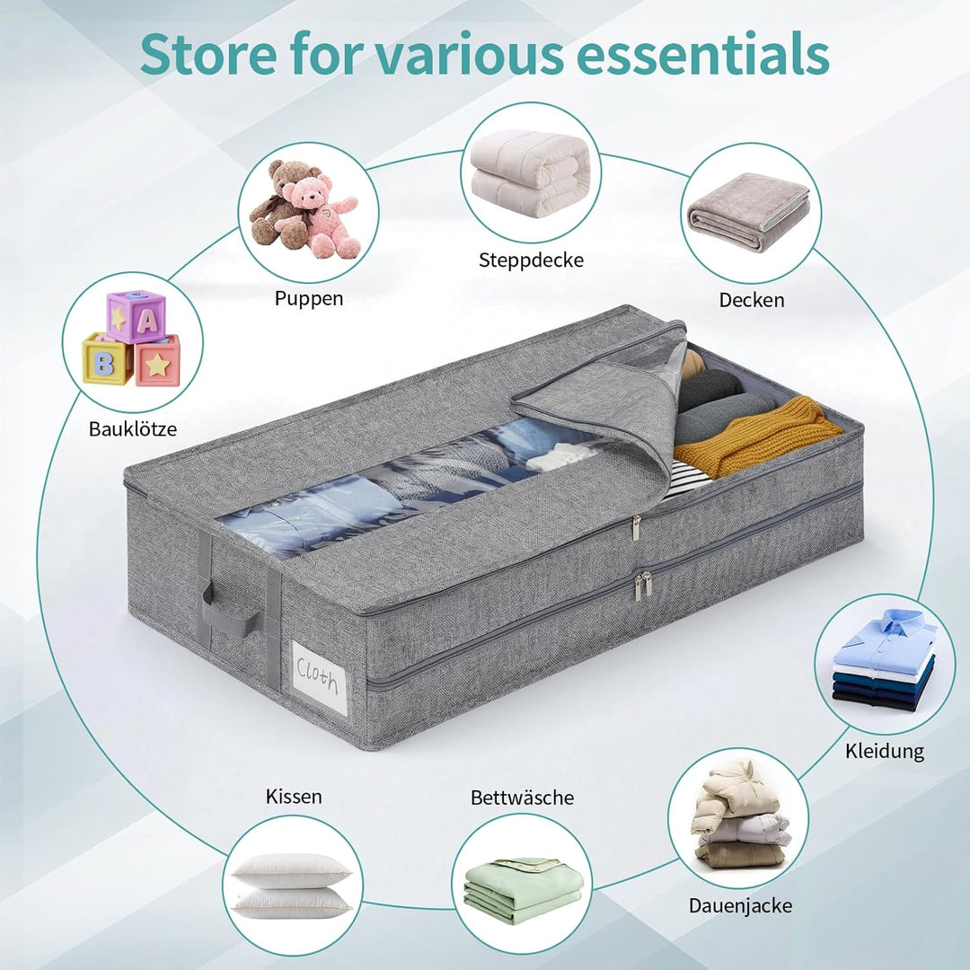 GARPROVM Stabil Unterbett Aufbewahrungsbox 3er Set, 76x40x17cm Formstabil Unterbettkommode Unterbett