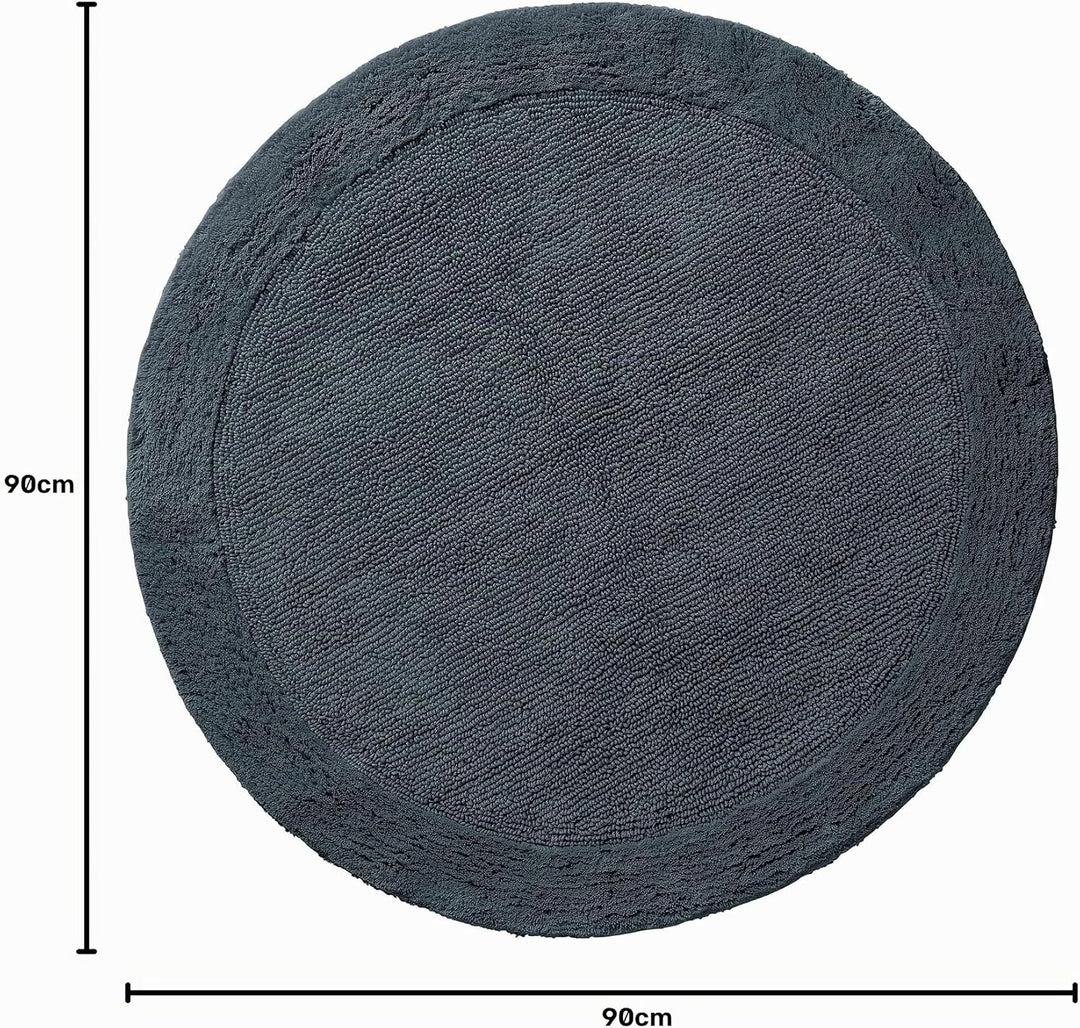 Erwin Müller Badematte, Badteppich Uni Serie Stuttgart anthrazit Grösse rund: 90 cm Ø - extra dick,