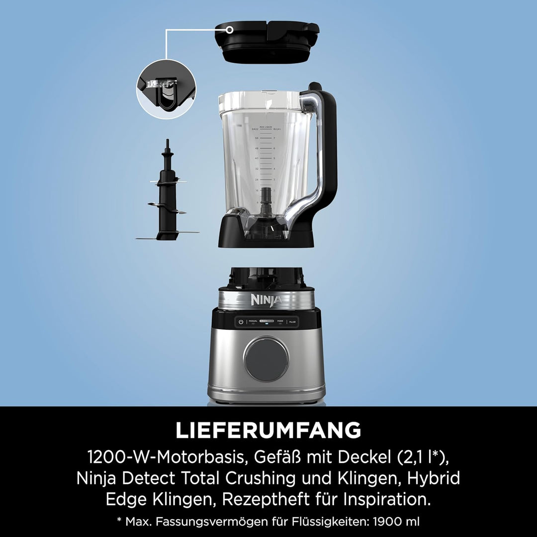 Ninja Detect Power Mixer Pro / Blender / Smoothie Maker, 1200 W, 2 L Krug (1,9 L max. Fassungsvermög