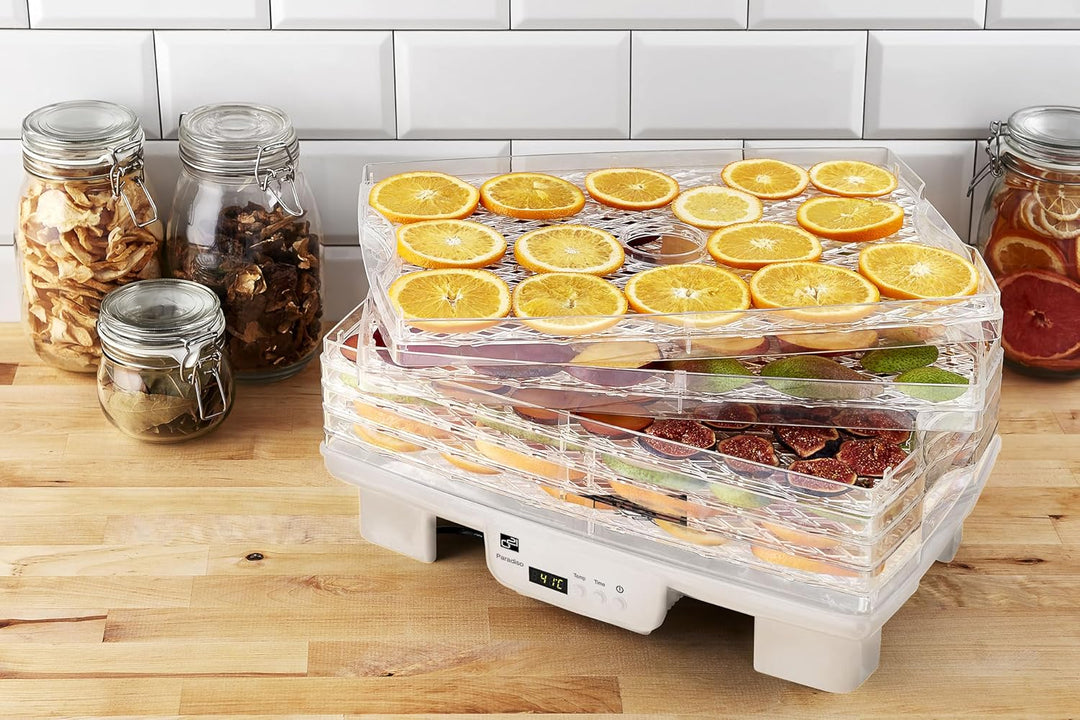 Dörrautomat/Obsttrockner G21 Paradiso Big, weiss, 550 W, Zeitschaltuhr, 6 Trockenplatten, Digitale T