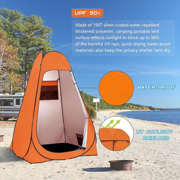 BRIAN & DANY Duschzelt Camping, Pop Up Toilettenzelt, Tragbares Umkleidezelt mit Regenschutz und Fen