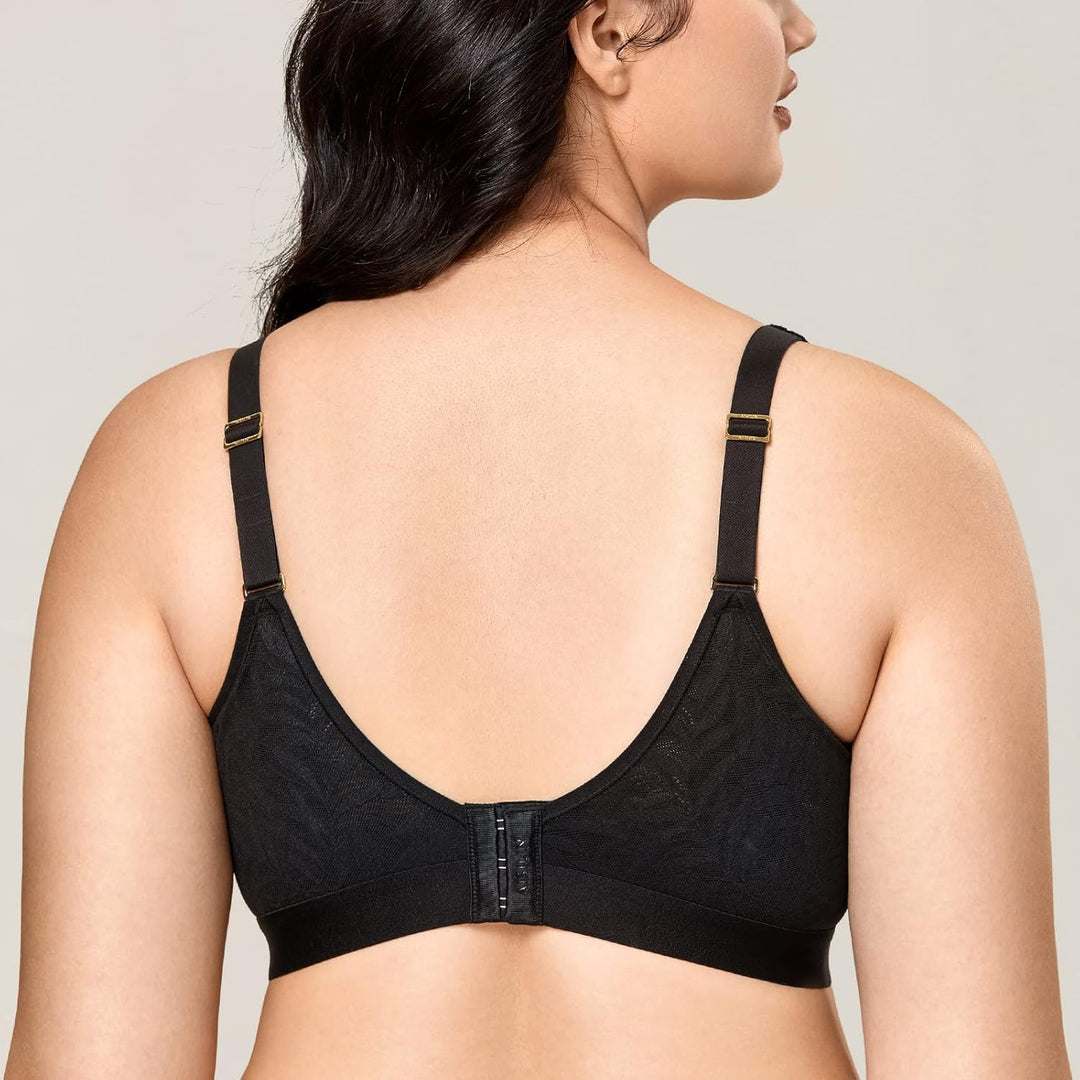 AISILIN Damen BH ohne Bügel Vollschalen Grosse Grössen ohne Polster Schlaf Entlastungs 75C Schwarz,