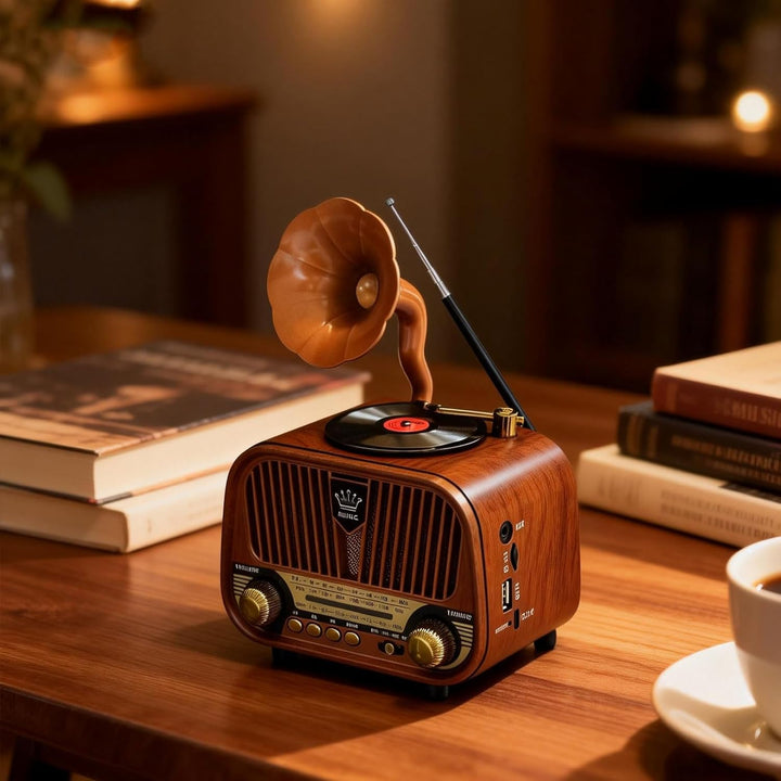 Retro Radio Klein AM/FM/SW, Nostalgie Radio mit Bluetooth, Unterstützt USB/TF/AUX Funktion, Tragbar