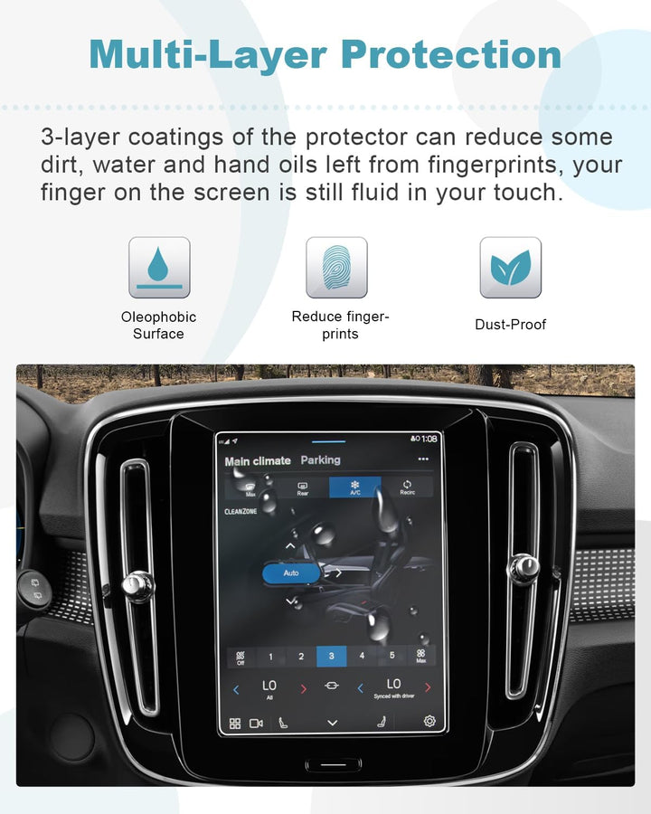 CDEFG Kompatibel mit Volvo EX40 EV 2024 Navigation Schutzfolie 4H Kratzfest 9 Zoll GPS Displayschutz
