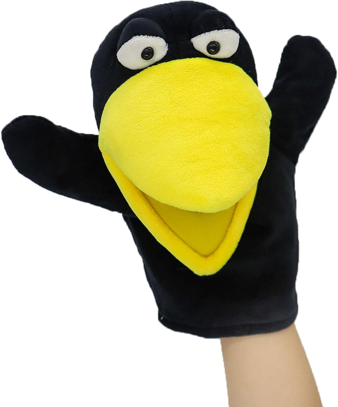 lilizzhoumax Krähe Handpuppe Kuscheltier Tier Rabe Kawaii Niedliches Rollenspiel interaktives Früher