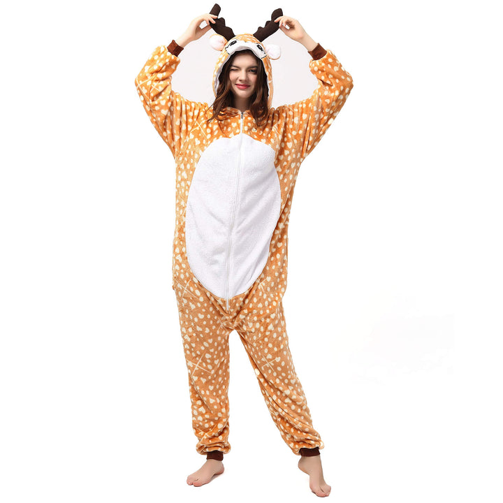 Katara 1744 (30+ Designs) REH-Kostüm Hirsch Hellbraun, Unisex Onesie/Pyjama-Qualität für Erwachsene