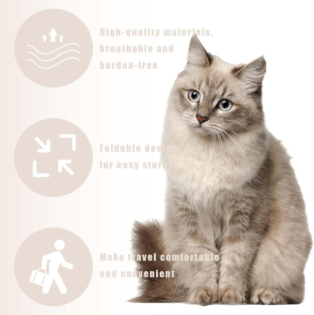 Tragbare und Faltbare Katzentasche,Atmungsaktive und Faltbare Haustier Rucksack,Katzenrucksack mit N